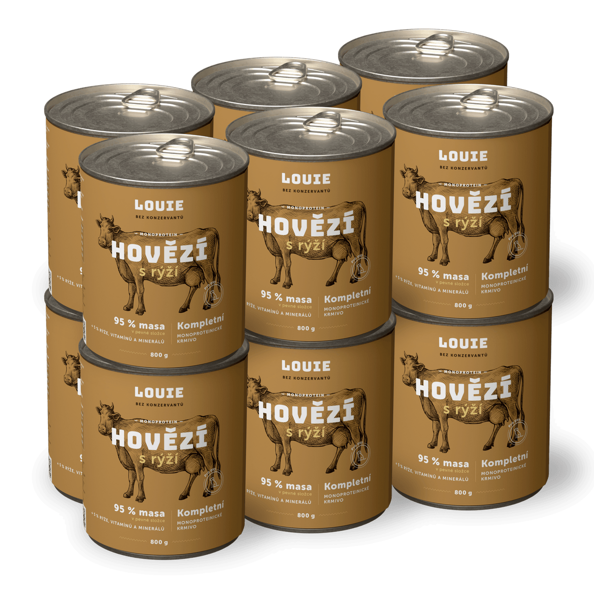 Hovězí s rýží a prebiotiky | 12 ks | 800 g