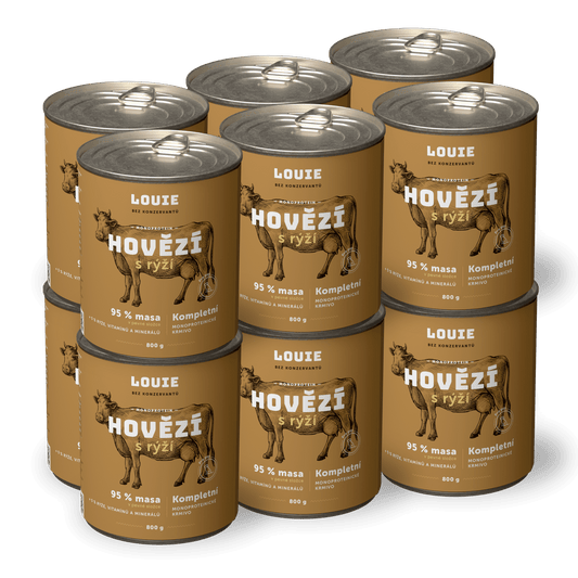 Hovězí s rýží a prebiotiky | 12 ks | 800 g