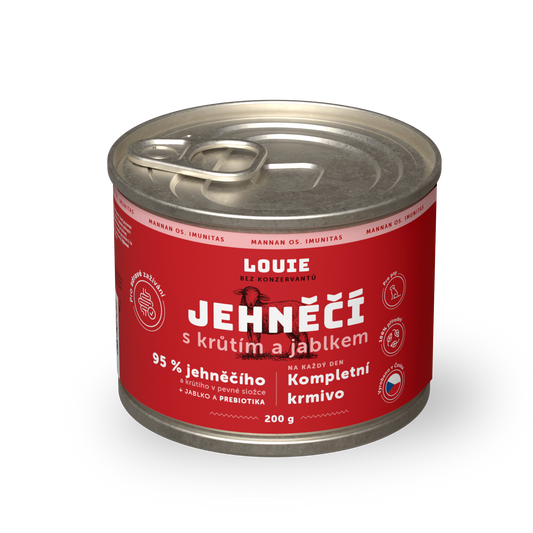 Jehněčí s krůtím, jablkem a prebiotiky 200g