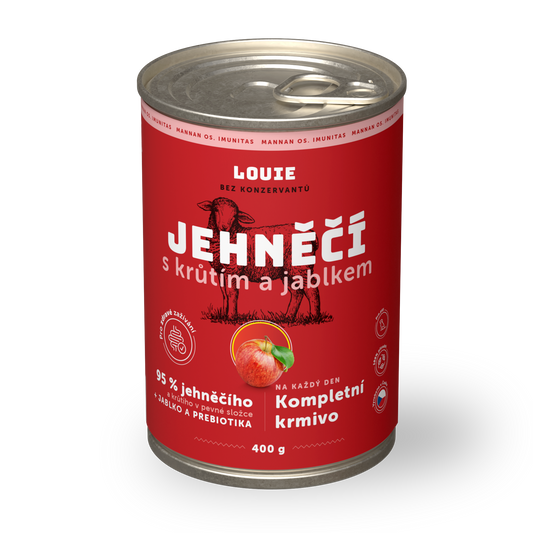 Jehněčí s krůtím, jablkem a prebiotiky 400g