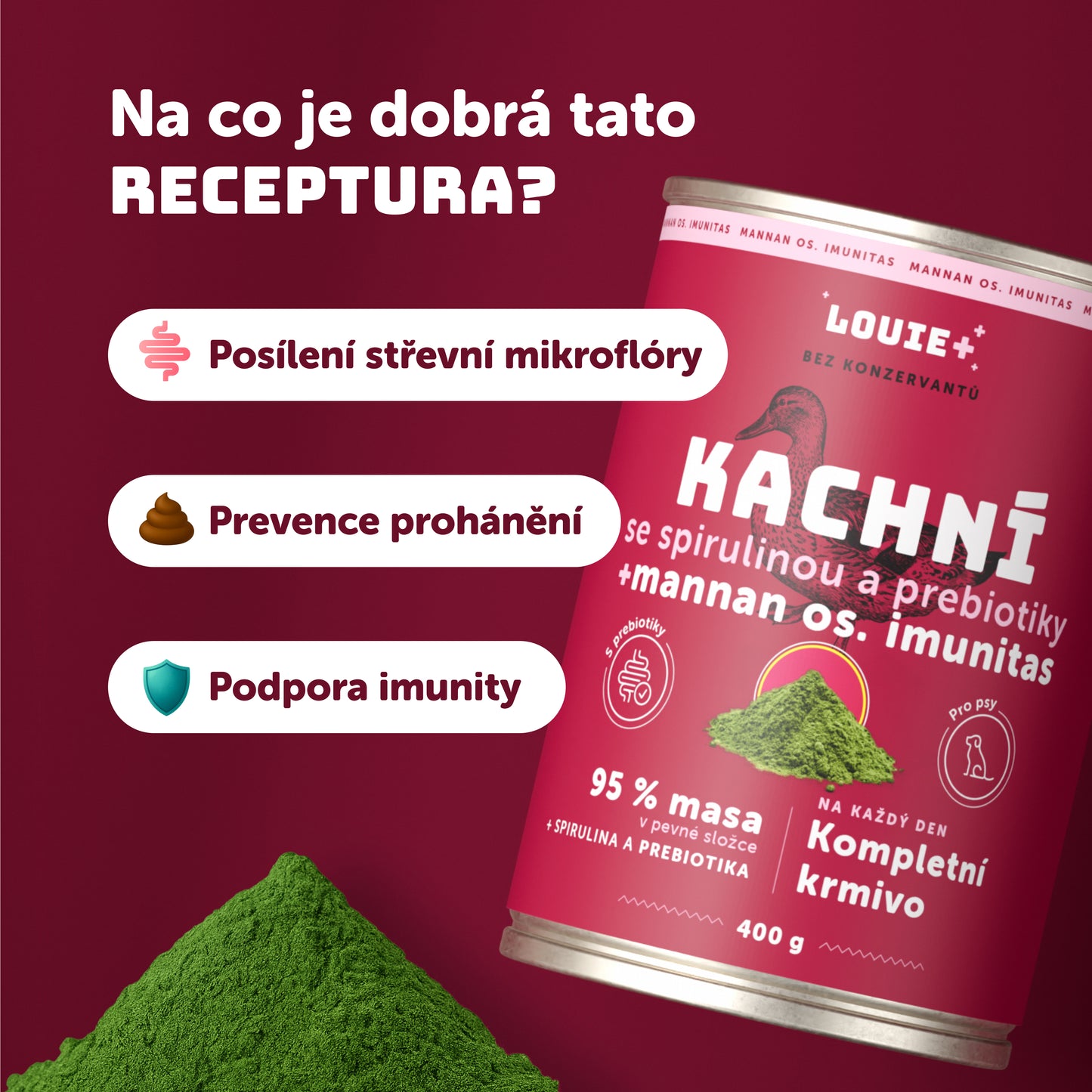 Výhodné balení 8ks - Kachní se spirulinou a prebiotiky 400g