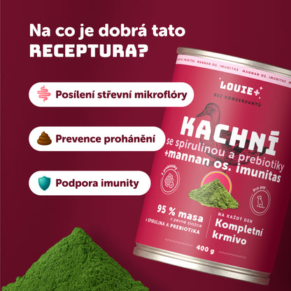 Výhodné balení 8ks - Kachní se spirulinou a prebiotiky 400g