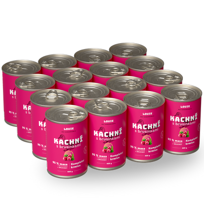 Výhodné balení 16 ks - Kachní s brusinkami 400 g