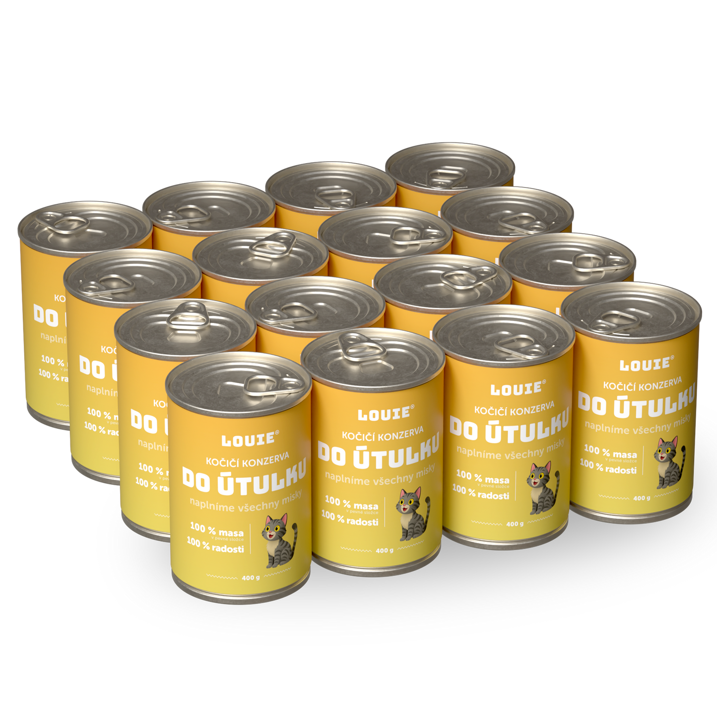 Kočičí balíček do útulku 16 ks, 400g - LOUIE pomáhá útulkům