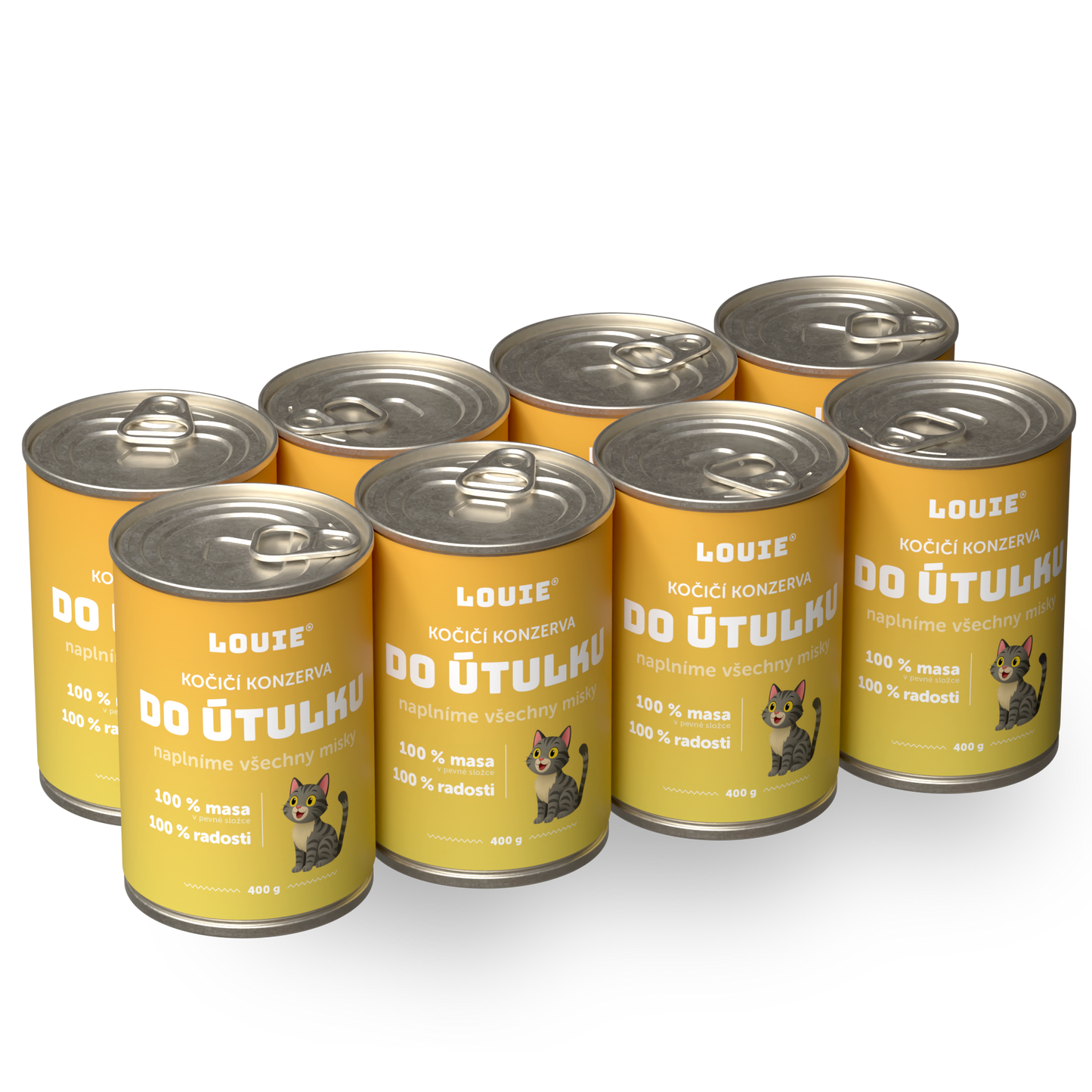 Kočičí balíček do útulku 8 ks, 400g - LOUIE pomáhá útulkům