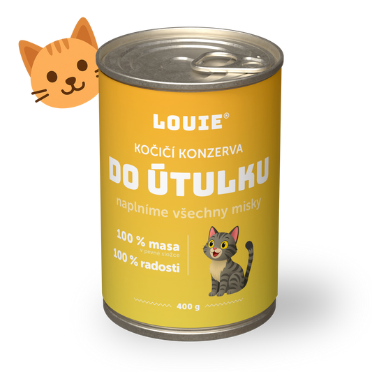 Kočičí konzerva do útulku 400g - LOUIE pomáhá útulkům