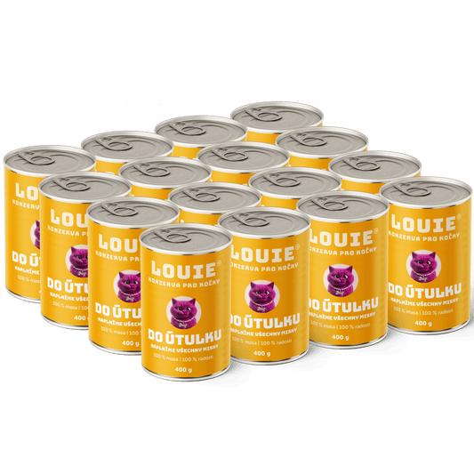 Kočičí balíček do útulku | 16 ks | 400g - LOUIE pomáhá útulkům