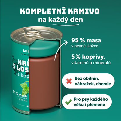 Krůtí s lososem a kopřivou 400g
