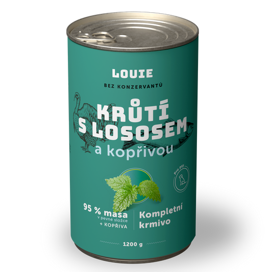 Krůtí s lososem a kopřivou 1200g