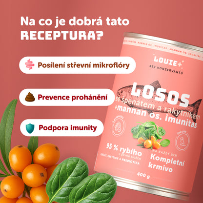 Losos s rakytníkem, špenátem a prebiotiky 400g