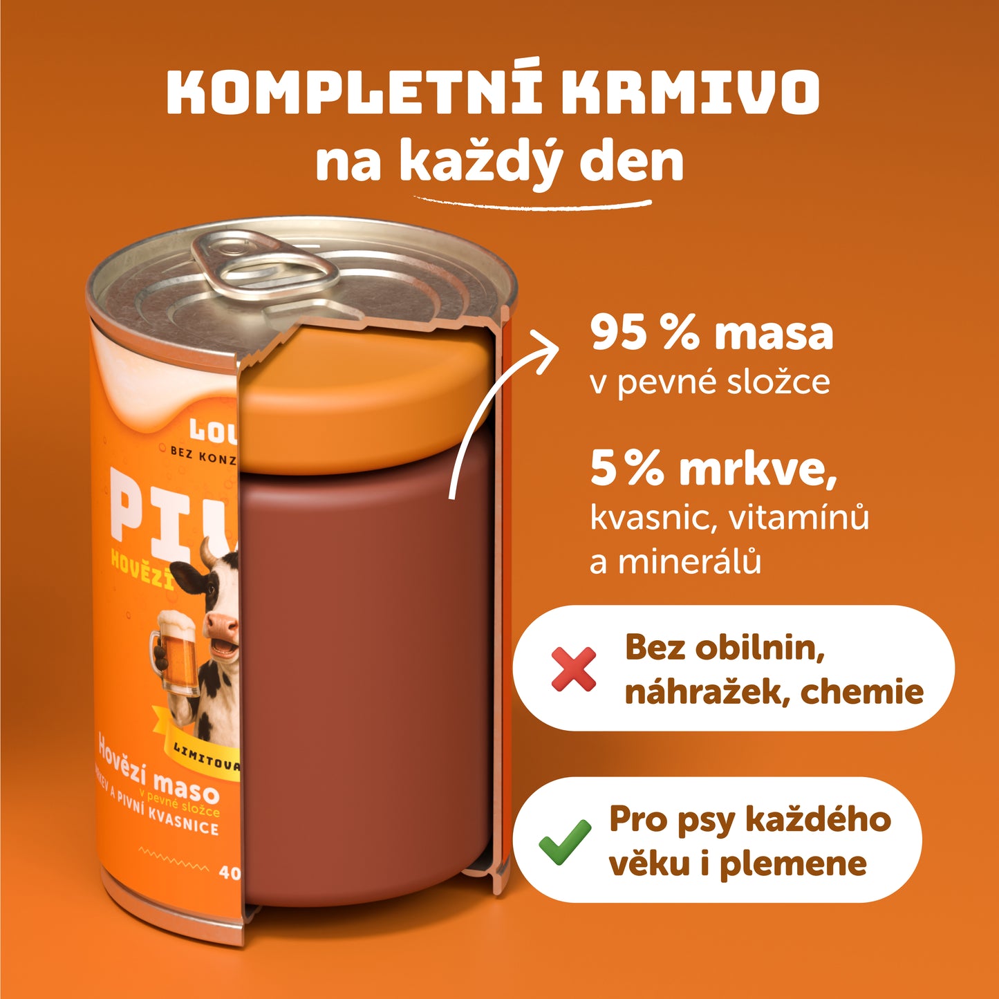 Pivní hovězí s mrkví a pivovarskými kvasnicemi 400g - limitovaná edice