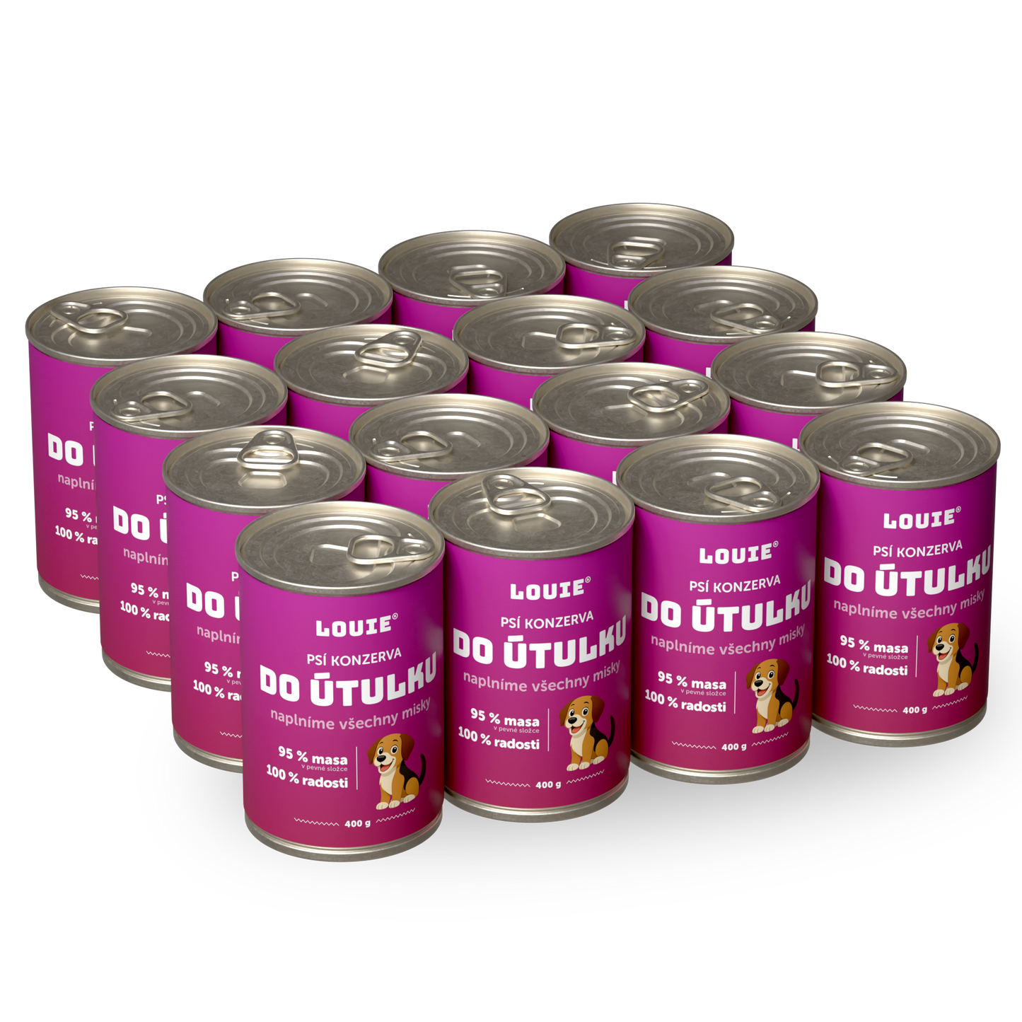 Psí balíček do útulku 16 ks, 400g - LOUIE pomáhá útulkům