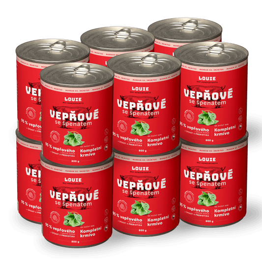 Vepřové se špenátem a prebiotiky | 12ks | 800g
