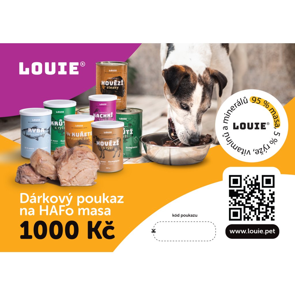 LOUIE Dárkový poukaz 1000 Kč - digitální