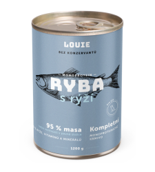 LOUIE konzerva pro psy Ryba s rýží 1200g