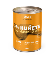 LOUIE konzerva pro psy 1/4 kuřete 100% maso 400g