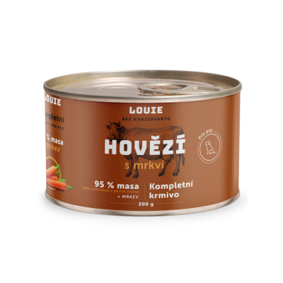 LOUIE konzerva pro psy - Hovězí s mrkví 200 g