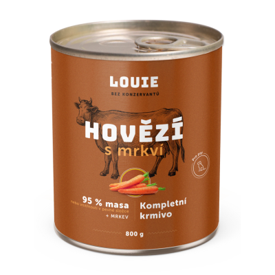LOUIE konzerva pro psy - Hovězí s mrkví 800g