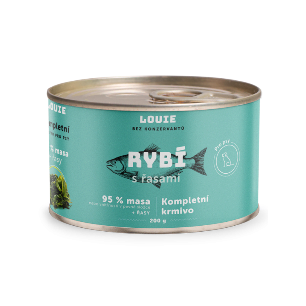 LOUIE konzerva pro psy - Rybí s řasami 200 g
