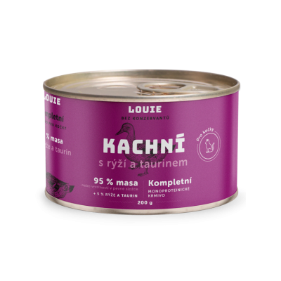 LOUIE konzerva pro kočky Kachní s rýží a taurinem 200g