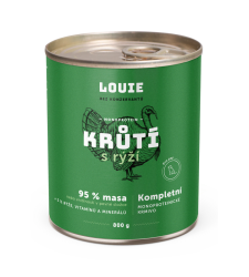 LOUIE konzerva pro psy Krůtí s rýží 800g