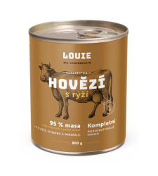 LOUIE konzerva pro psy Hovězí s rýží 800g