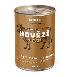 LOUIE konzerva pro psy Hovězí s rýží 1200g