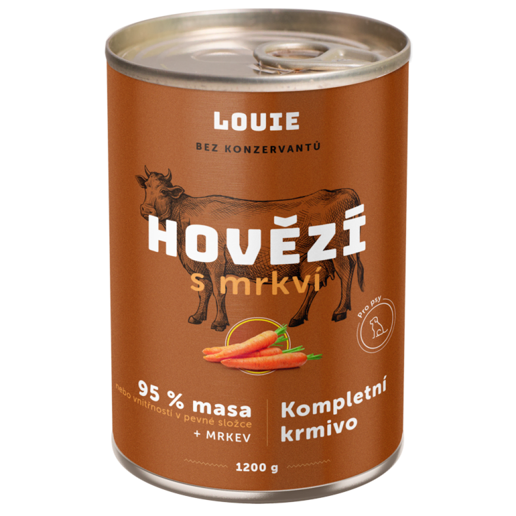 Hovězí s mrkví 1200 g - LOUIE kompletní krmivo pro psy