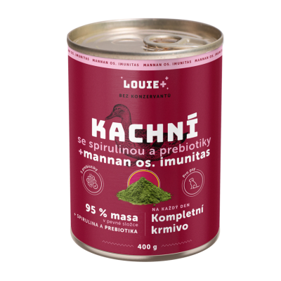 Kachní se spirulinou a prebiotiky 400 g - LOUIE kompletní krmivo pro psy