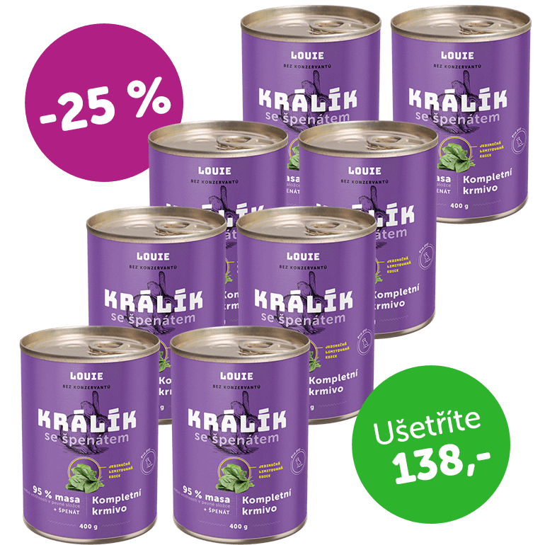 Akční balíček 8 ks - Králík se špenátem 400 g