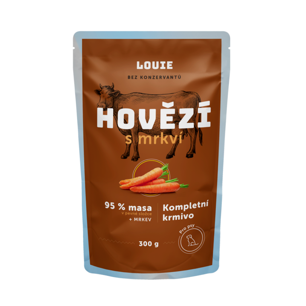 LOUIE kapsička pro psy hovězí s mrkví 300 g