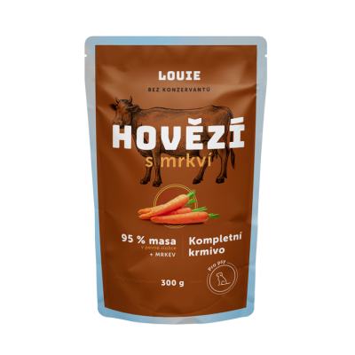 LOUIE kapsička pro psy hovězí s mrkví 300 g