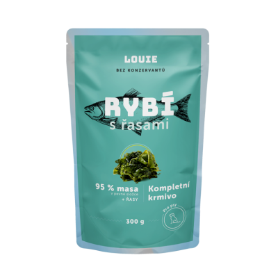 LOUIE kapsička pro psy rybí s řasami 300 g