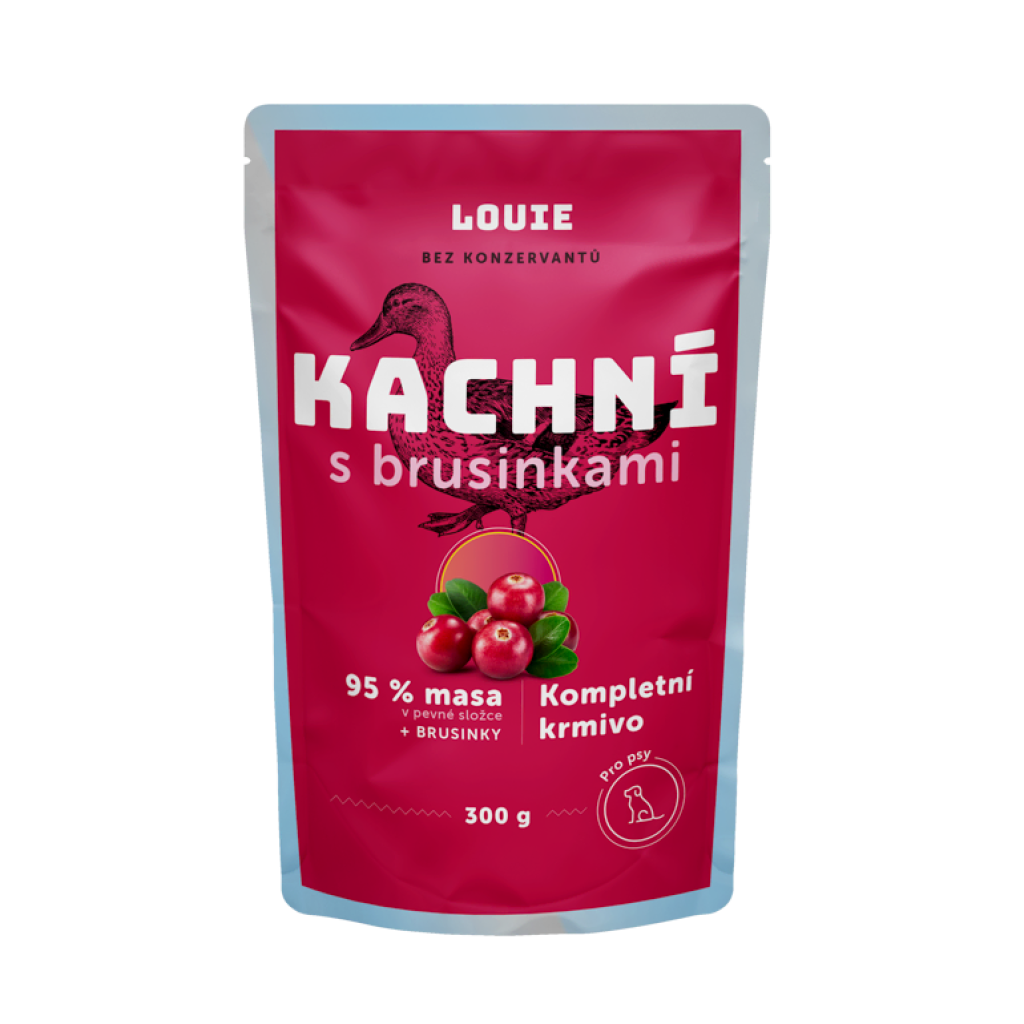 LOUIE kapsička pro psy kachní s brusinkami 300 g