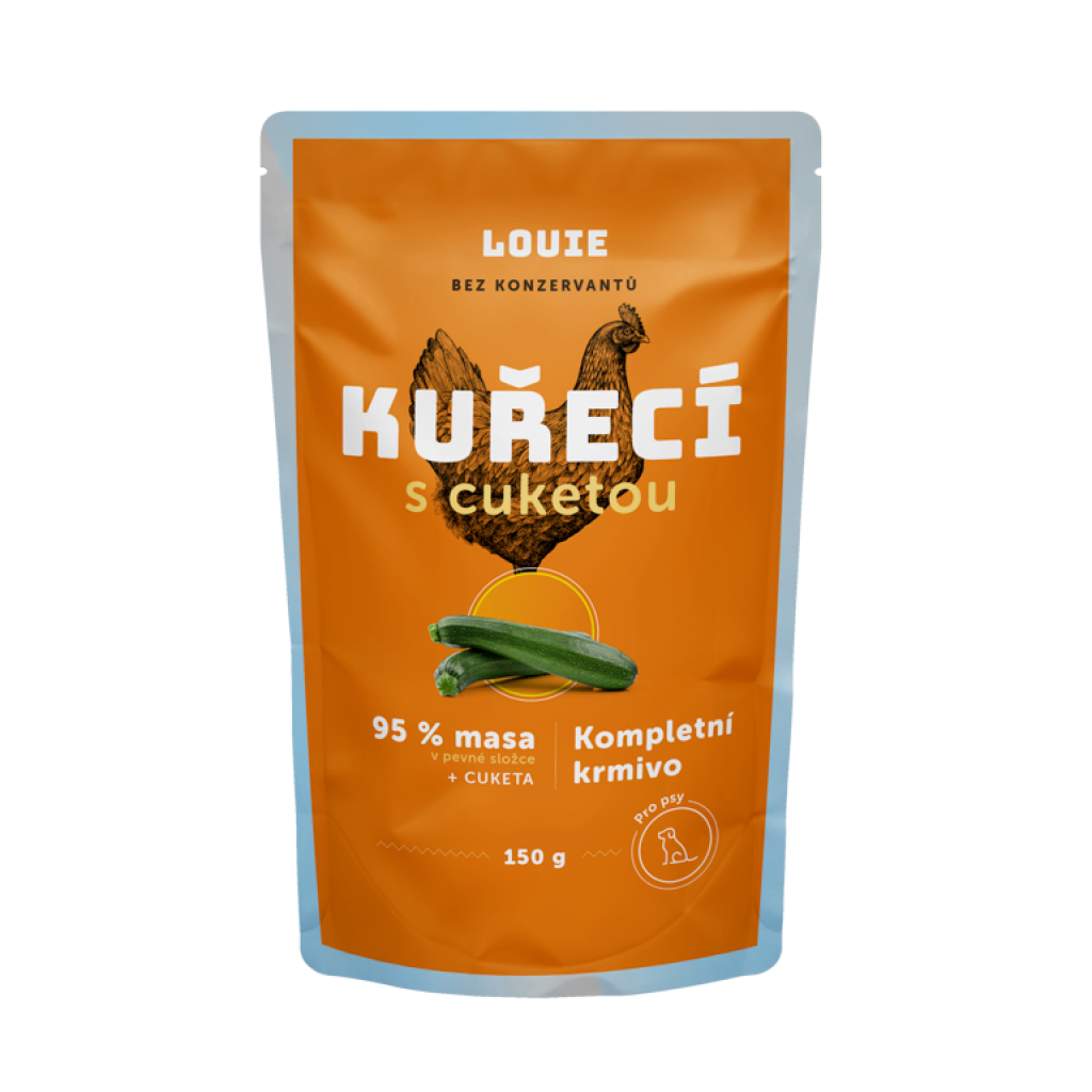 Kuřecí kapsička s cuketou 150g – LOUIE kompletní krmivo pro psy