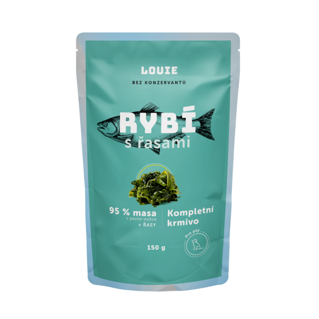 Rybí kapsička s řasami 150 g – LOUIE kompletní krmivo pro psy