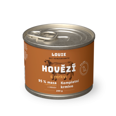 Hovězí s mrkví 200 g - LOUIE kompletní krmivo pro psy