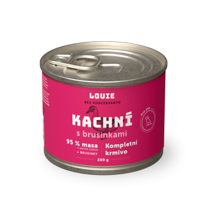 Kachní s brusinkami 200 g - LOUIE kompletní krmivo pro psy