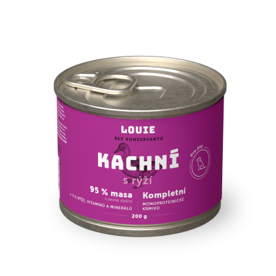 Kachní s rýží  200 g - LOUIE kompletní krmivo pro psy