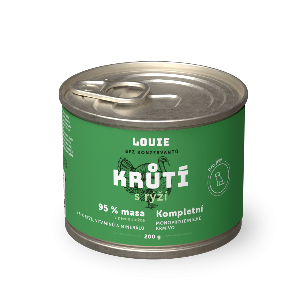 Krůtí s rýží  200 g - LOUIE kompletní krmivo pro psy
