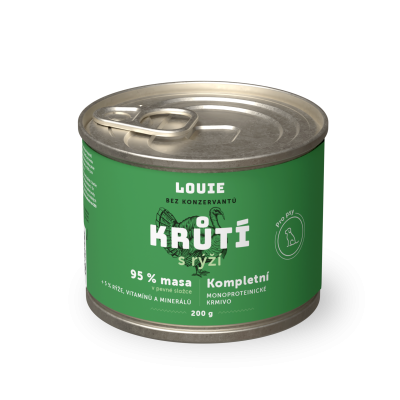 Krůtí s rýží  200 g - LOUIE kompletní krmivo pro psy