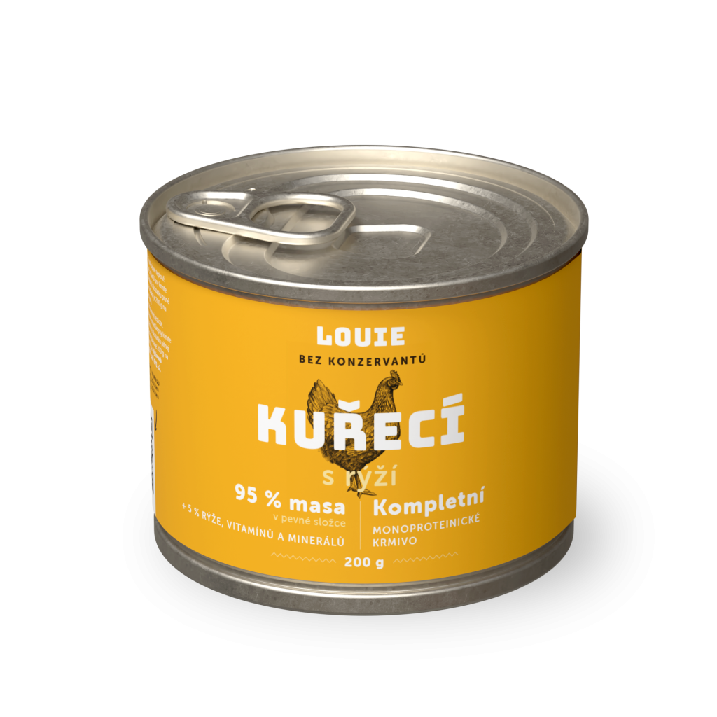 Kuřecí s rýží 200 g - LOUIE kompletní krmivo pro psy