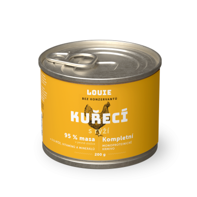 Kuřecí s rýží 200 g - LOUIE kompletní krmivo pro psy