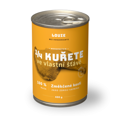 1/4 kuřete 100% maso 400 g - LOUIE doplňkové krmivo pro psy