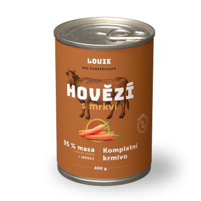 Hovězí s mrkví 400 g - LOUIE kompletní krmivo pro psy
