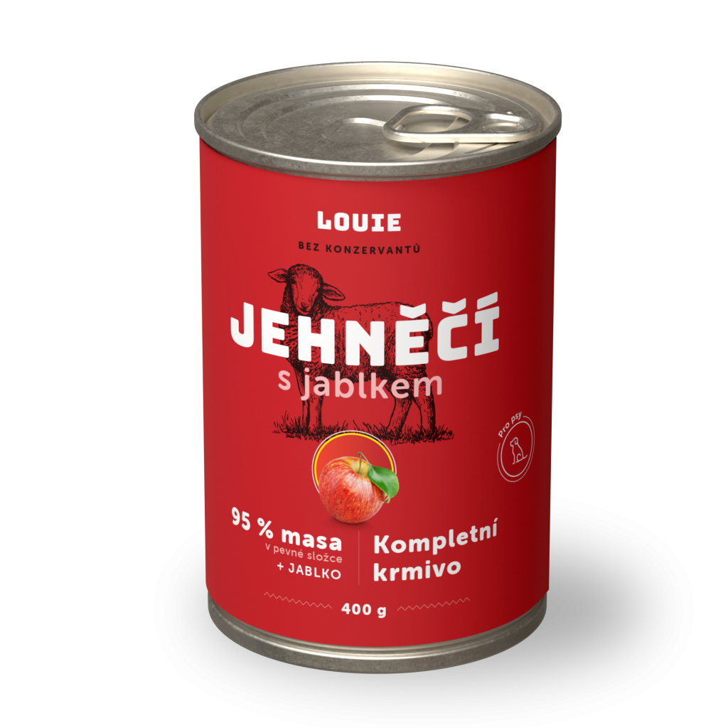Jehněčí s jablkem 400 g - LOUIE kompletní krmivo pro psy