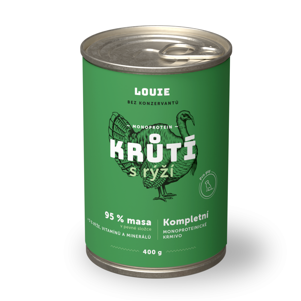 Krůtí s rýží 400 g - LOUIE kompletní krmivo pro psy