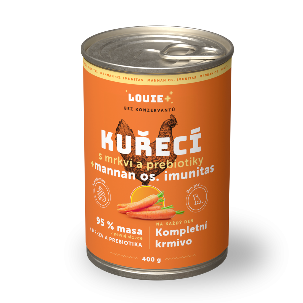 Kuřecí s mrkví + prebiotika 400g - LOUIE kompletní krmivo pro psy