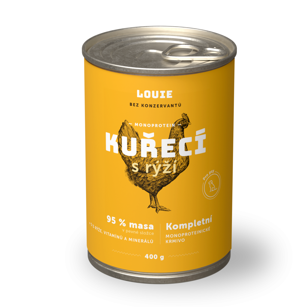 Kuřecí s rýží 400 g - LOUIE kompletní krmivo pro psy