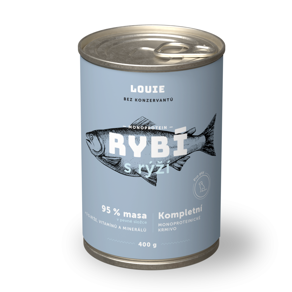 Ryba s rýží 400 g - LOUIE kompletní krmivo pro psy